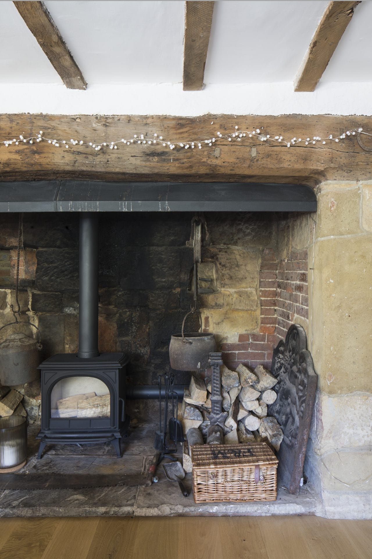 Heritage residential conversion in Sussex featuring Historic fireplace - Stickland Wright Architecture and Interior Design